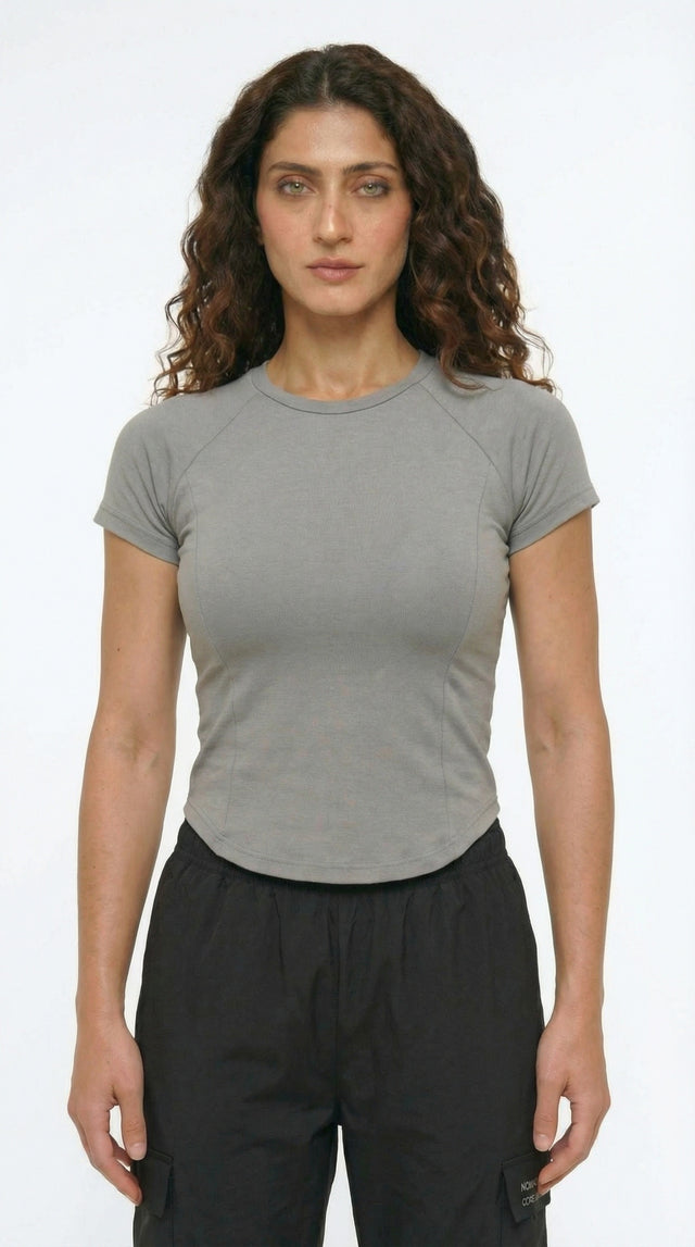 FLEX FORM COTTON TEE GRAY