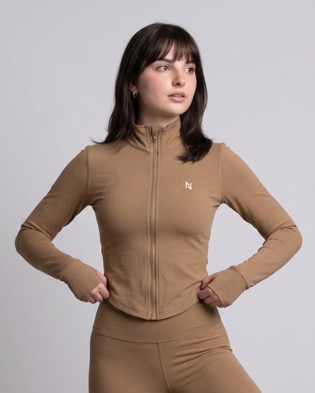 AEROSKIN COMPRESSION JACKET CAMEL BROWN