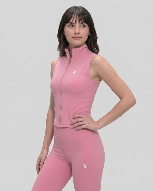 AEROSKIN SLEEVELESS COMPRESSION JACKET BABY PINK
