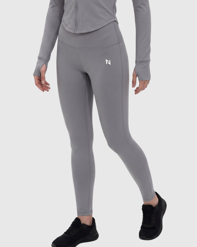 High Waisted Leggings Silver Gray