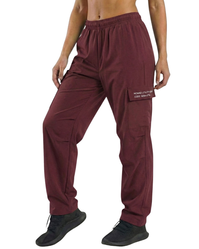 WOMENS UTILITY CARGOS MAROON