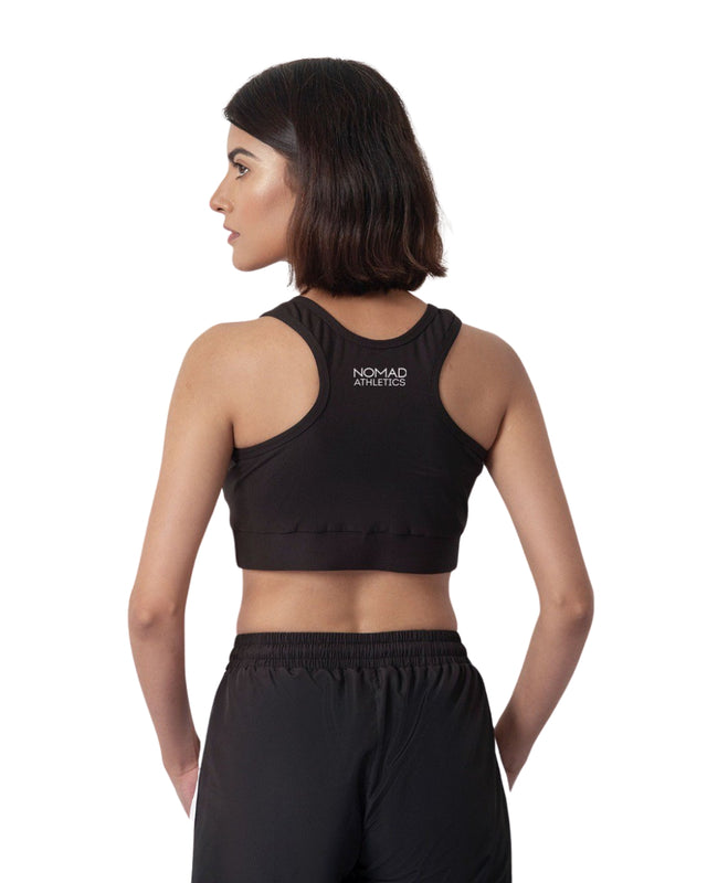 Black High Support Sports Bra