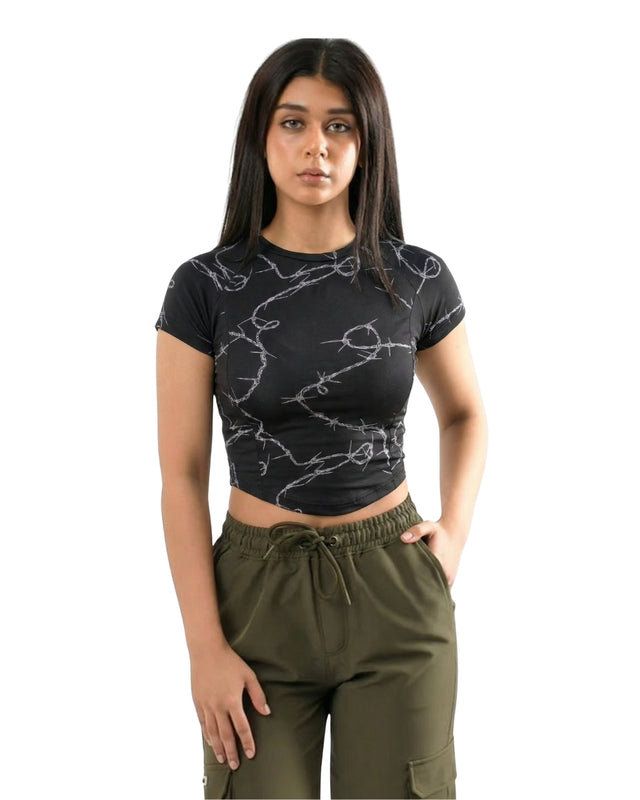 FLEX FORM WIRE COTTON TEE BLACK