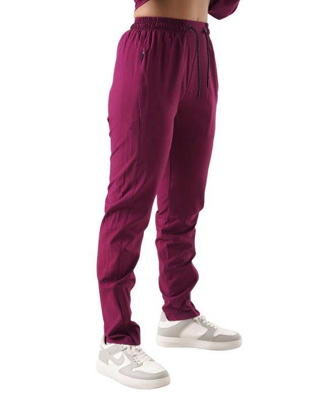 Burgundy Stretch Woven Tracksuit Trouser
