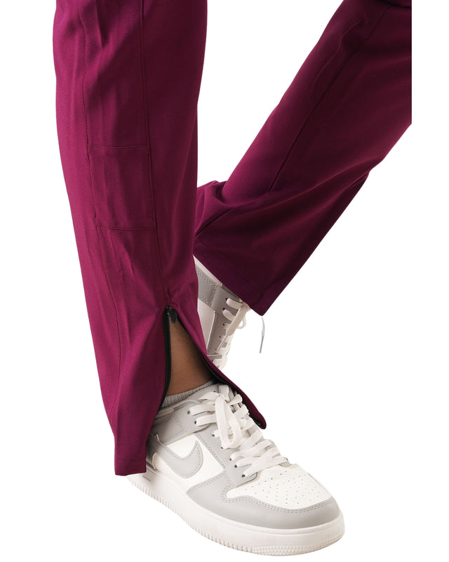 Burgundy Stretch Woven Tracksuit Trouser
