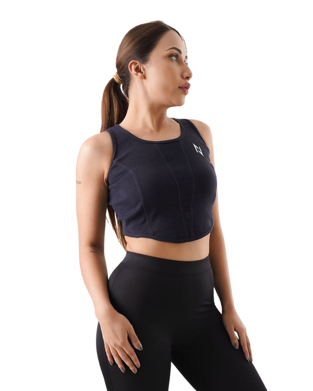 RIB PANELS CROP TANK TOP