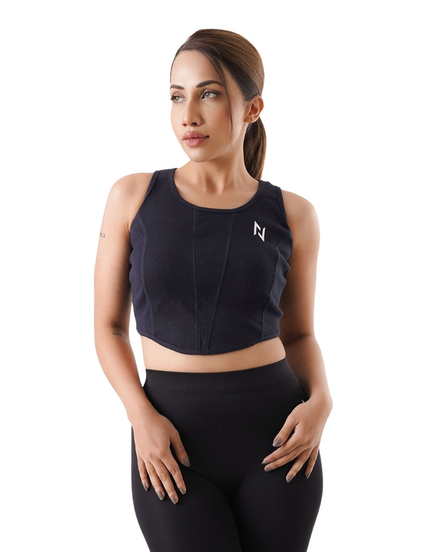 RIB PANELS CROP TANK TOP