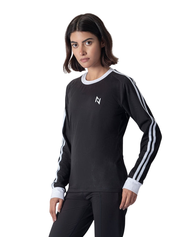 Black Full Sleeves Crew Neck