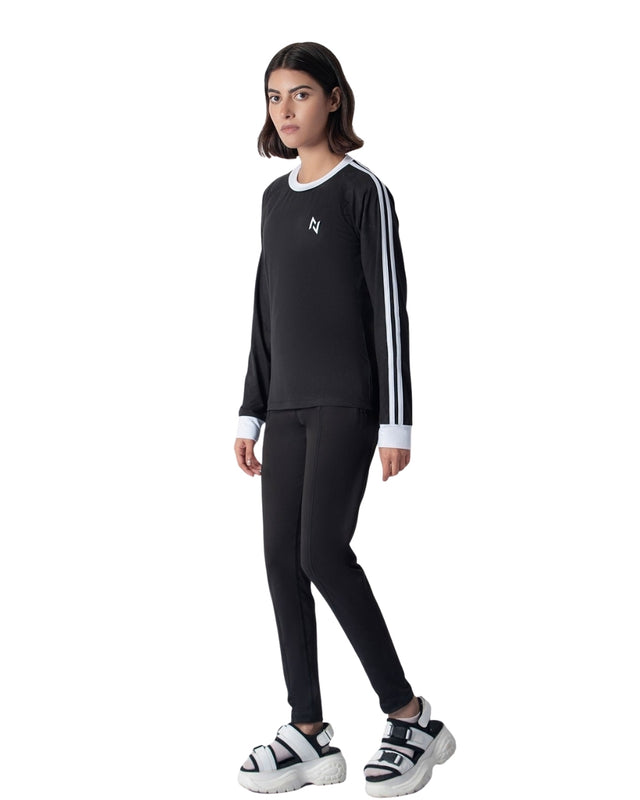 Black Full Sleeves Crew Neck