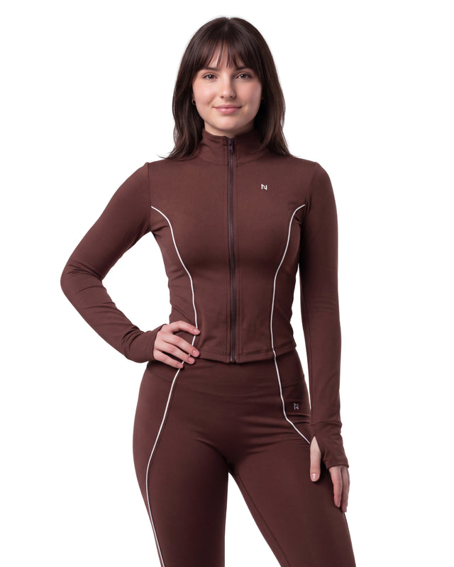 Aeroskin Piping Compression Jacket Brown