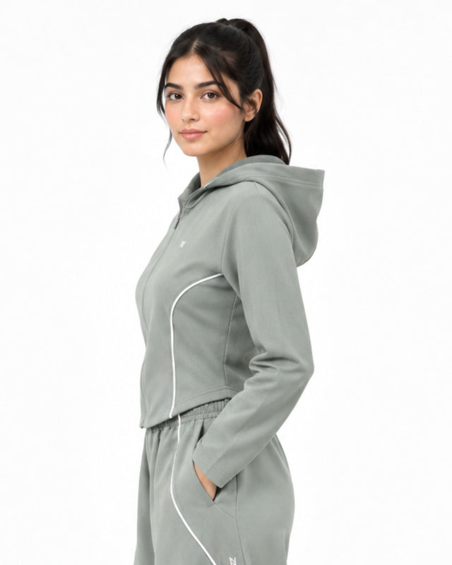 NOMAD Woven Terry Women Hoodie Ash Gray