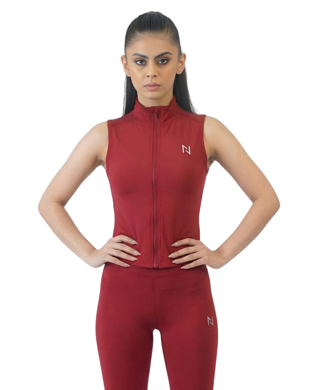 AEROSKIN SLEEVELESS COMPRESSION JACKET RED