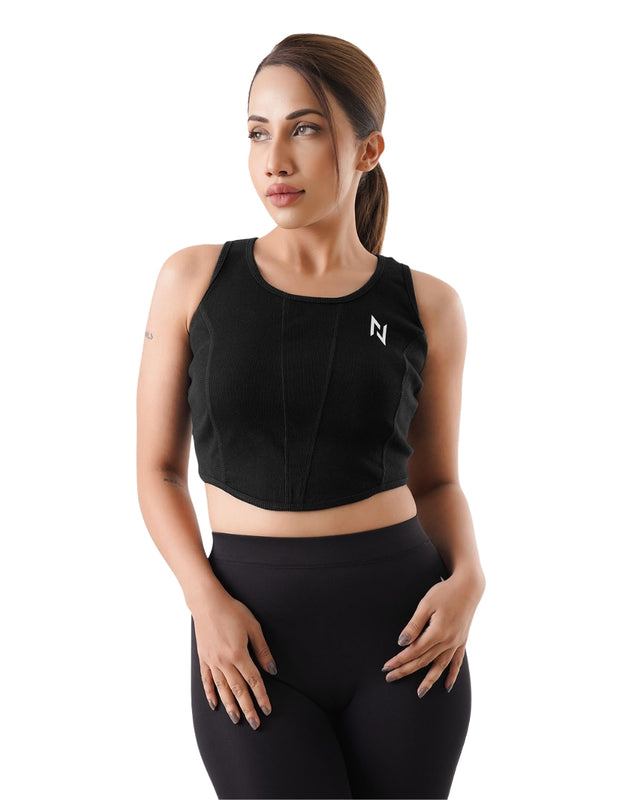 RIB PANELS CROP TANK TOP