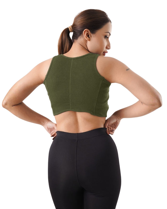 RIB PANELS CROP TANK TOP