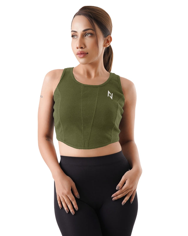 RIB PANELS CROP TANK TOP