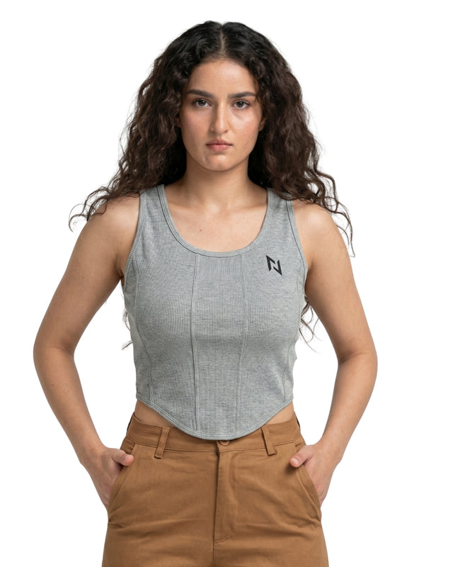 RIB PANEL CROP TANK