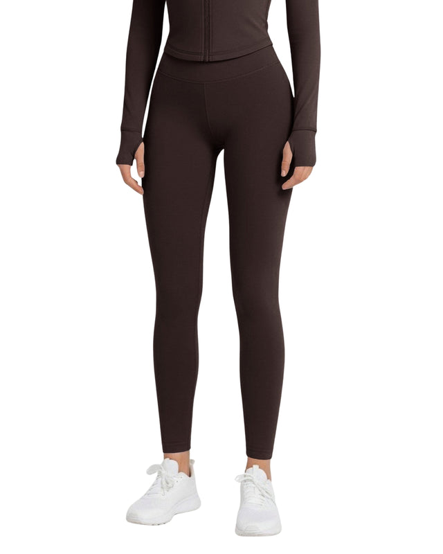 High Waisted Leggings DARK BROWN