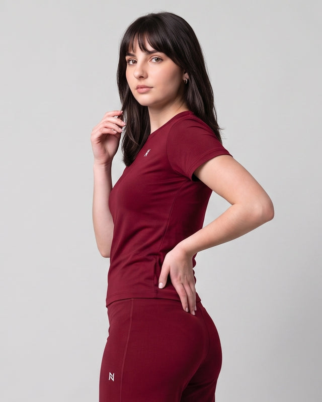 Aeroskin Half Sleeve compression Shirt Maroon