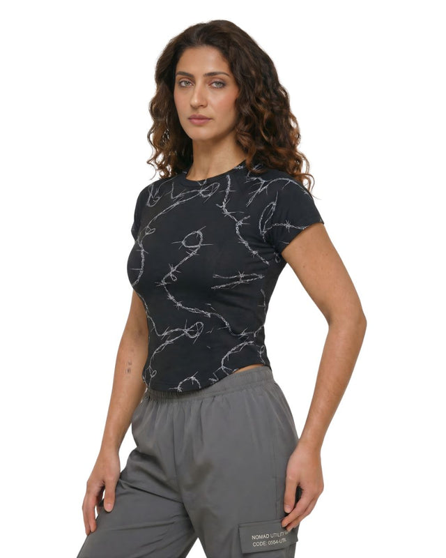 FLEX FORM WIRE COTTON TEE BLACK