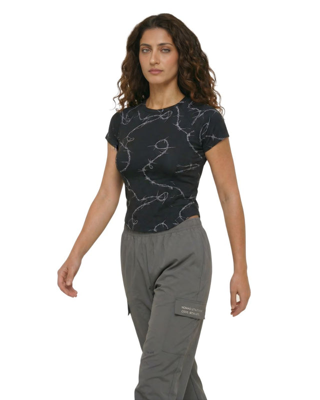 FLEX FORM WIRE COTTON TEE BLACK