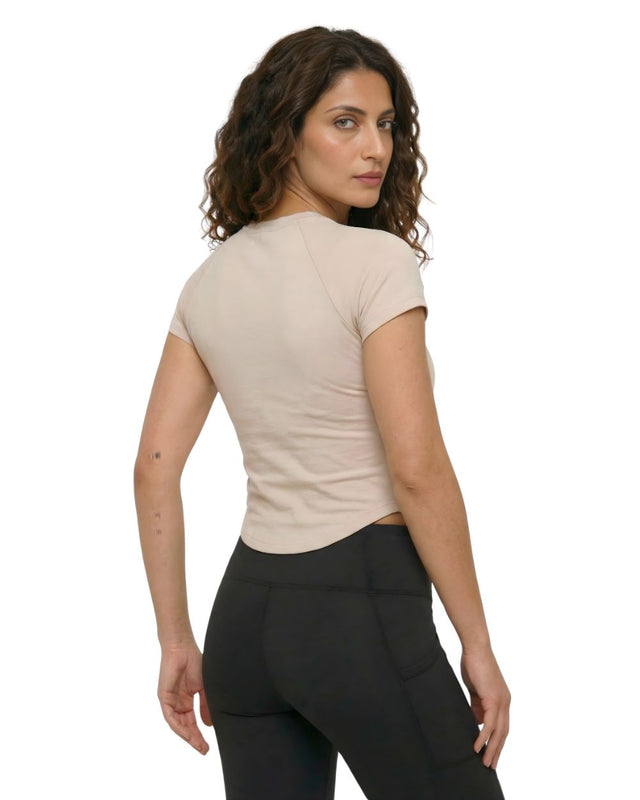 FLEX FORM COTTON TEE BEIGE