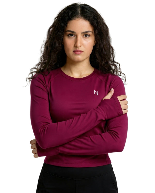 AEROSKIN COMPRESSION T-SHIRT BURGUNDY