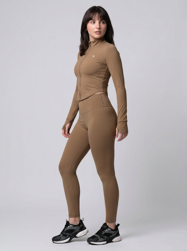 High Waisted Leggings Camel Brown