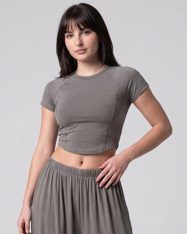 SecondSkin Crop Top GREY