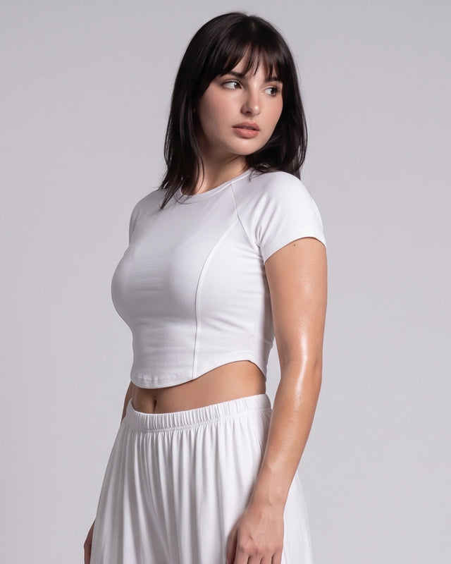 SecondSkin Crop Top White