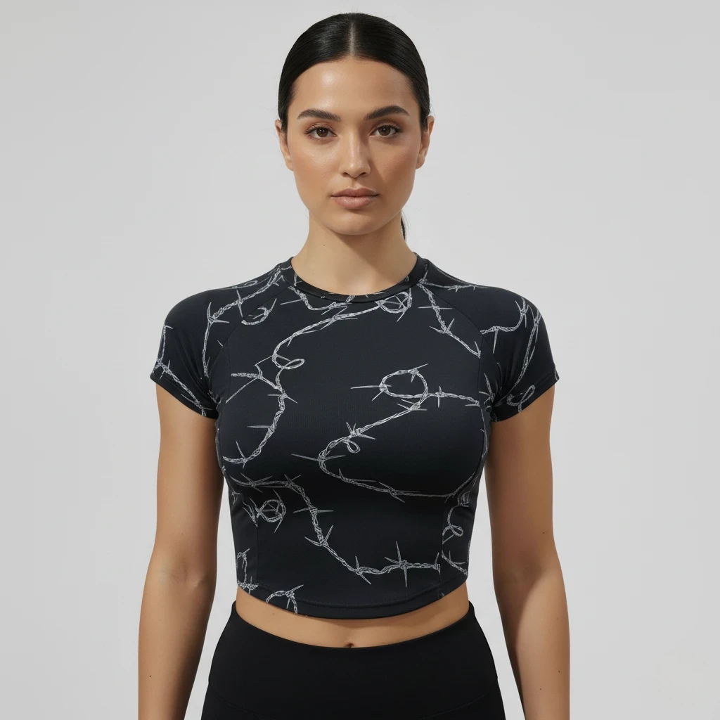 FLEX FORM WIRE COTTON TEE BLACK