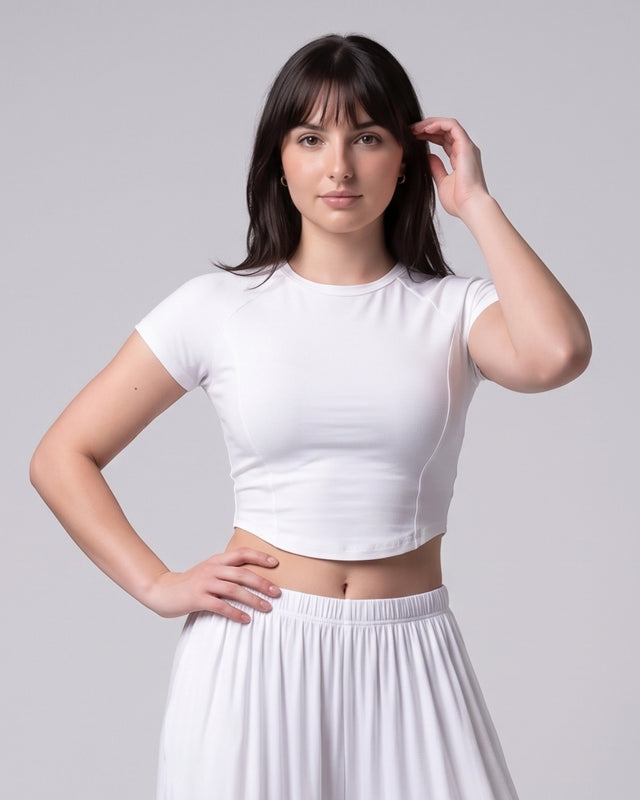 SecondSkin Crop Top White