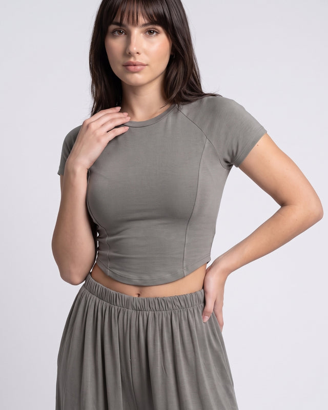 SecondSkin Crop Top GREY