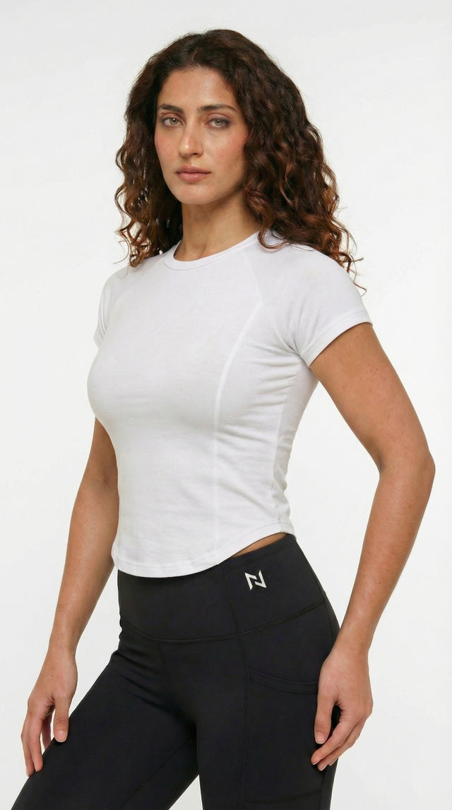 FLEX FORM COTTON TEE WHITE