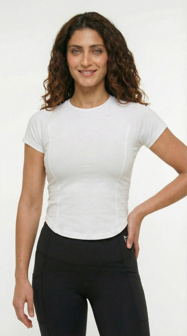 FLEX FORM COTTON TEE WHITE