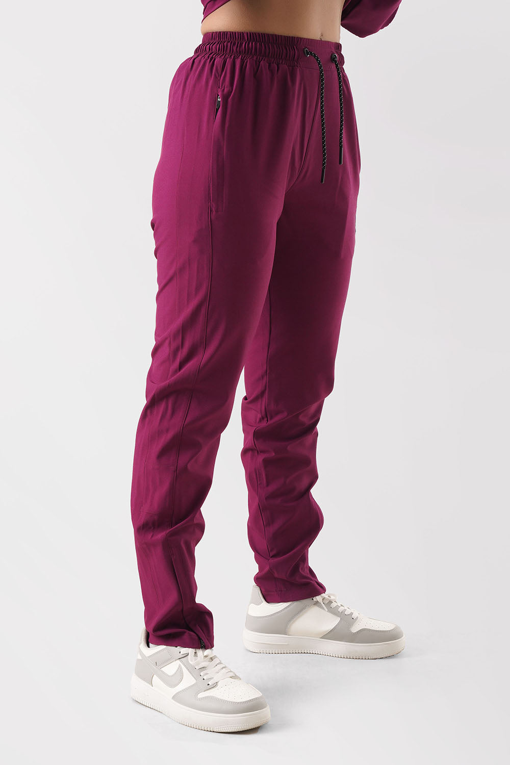 Burgundy Stretch Woven Tracksuit Trouser