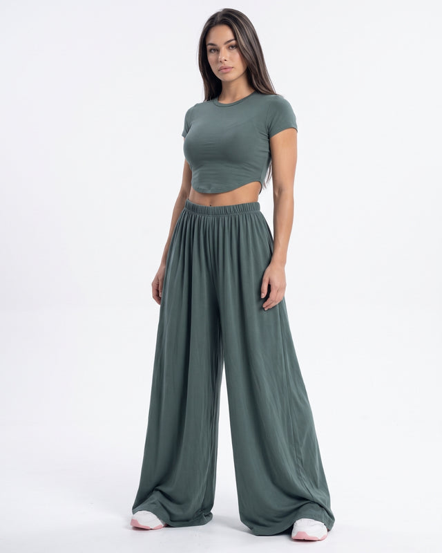 SecondSkin Crop Top Sage Green