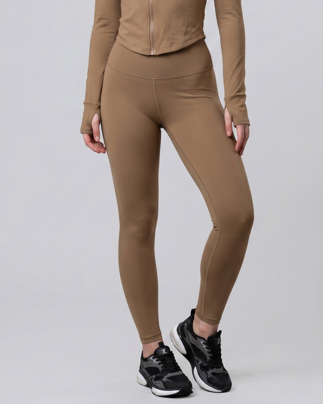 High Waisted Leggings Camel Brown