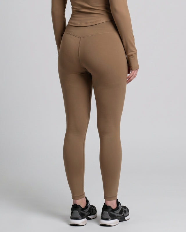 High Waisted Leggings Camel Brown