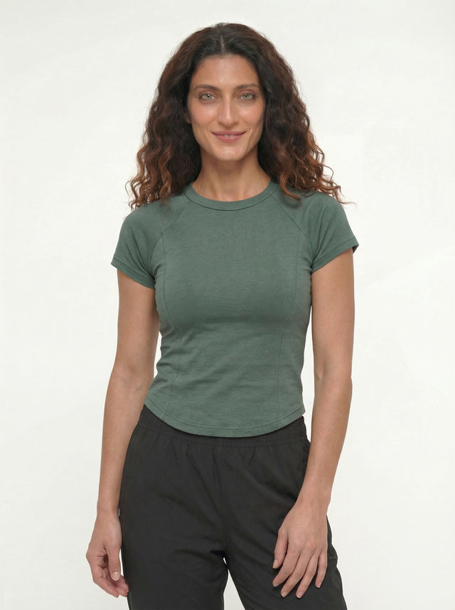 FLEX FORM COTTON TEE Balsam Green