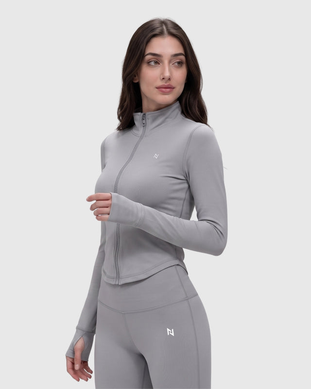 AEROSKIN COMPRESSION JACKET SILVER GRAY