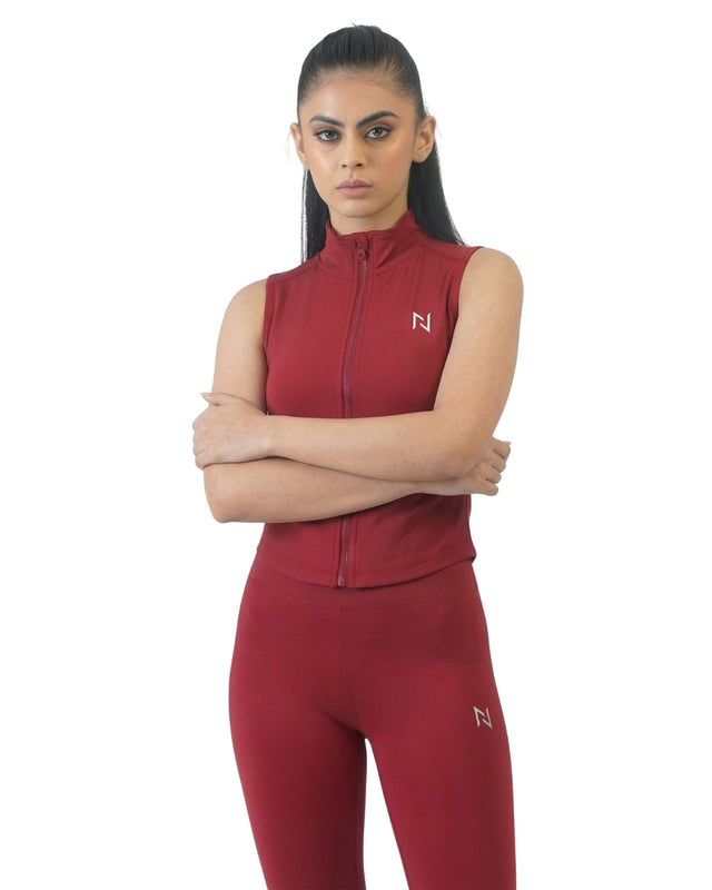 AEROSKIN SLEEVELESS COMPRESSION JACKET RED