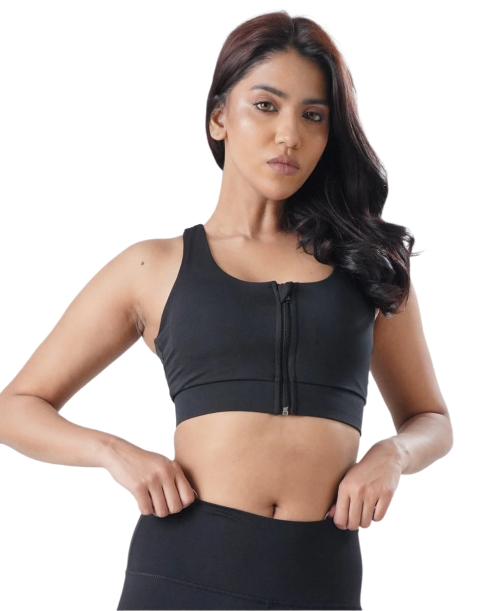 Aero Dry Front-Zip Sports Bra