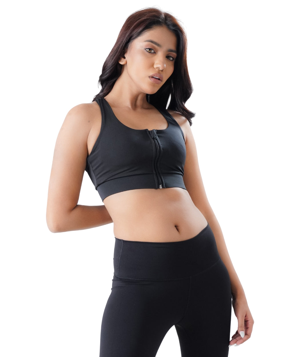 Aero Dry Front-Zip Sports Bra