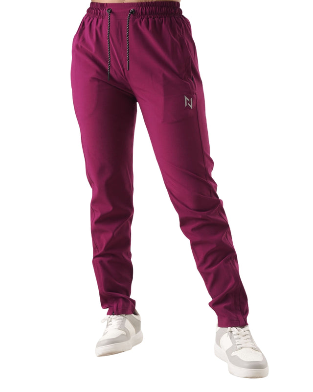 Burgundy Stretch Woven Tracksuit Trouser