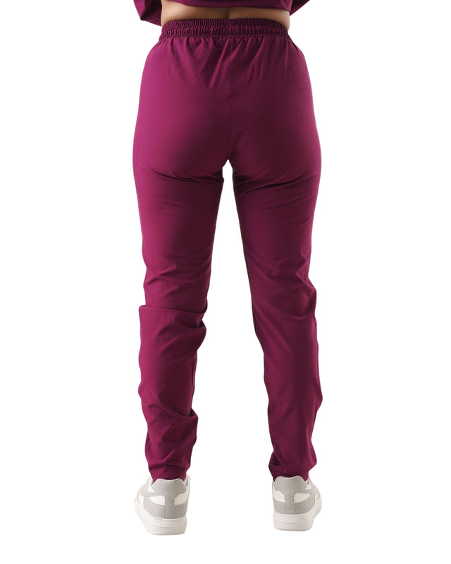 Burgundy Stretch Woven Tracksuit Trouser