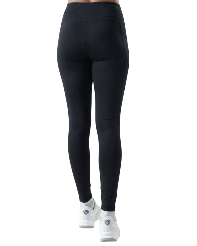 Black leggings worn by a person on a white background