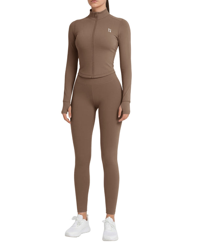 High Waisted Leggings LIGHT BROWN