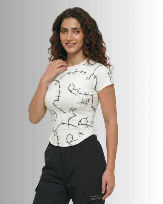 FLEX FORM WIRE COTTON TEE WHITE
