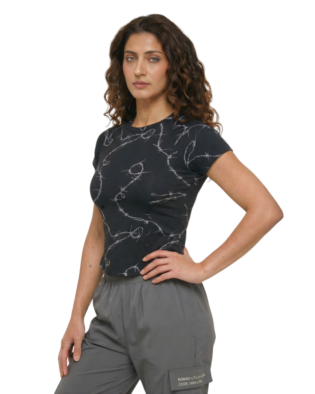 FLEX FORM WIRE COTTON TEE BLACK