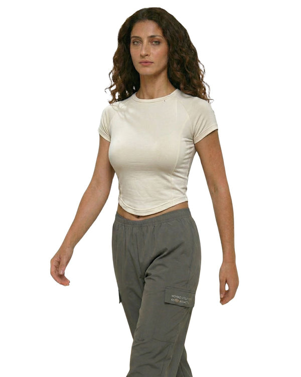 FLEX FORM COTTON TEE Cream